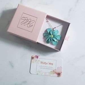 Handmade Blue Flower Necklace